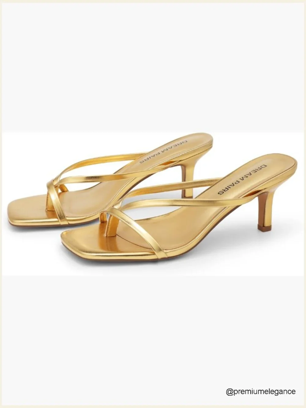 Kitten Heels for Women Flip Flops Slip On Low Heels Open Square Toe Strappy